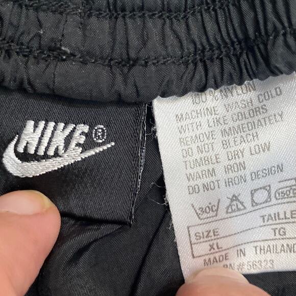 Vintage 90s Nike Men Size XL Windbreaker Pants Jogger Black Red Swoosh - Picture 5 of 10